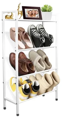 Produktbild von Schuhregal Metall Weiß 4 Ebenen 50x20x90 cm