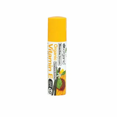 Produktbild von Dr.Organic Vitamin E Lippenbalsam Feuchtigkeitsspendend für trockene Lippen SPF15, 5.6ml