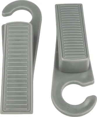 Produktbild von EUROTOOLS Türstopper 2 Stück, Keilform 30 x 120 mm, Hartkunststoff, grau, mit Aufhängelasche
