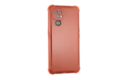 A red phone case is shown from the back against a white background.
