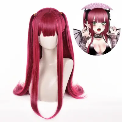 Obrázok produktu pre Paruka na cosplay, malý diabol, Rizu Kyun, červená, tmavá, na Halloween, kostým, párty
