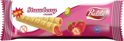 Produktbild von Maisröllchen mit Erdbeercreme, glutenfrei, 18 g – BALILA