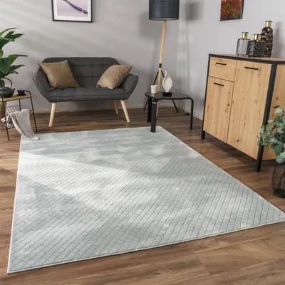 Produktbild von Teppich Wohnzimmer Schlafzimmer Kurzflor Skandinavisches Boho Design Geometrisch Grösse 60x100 cm
