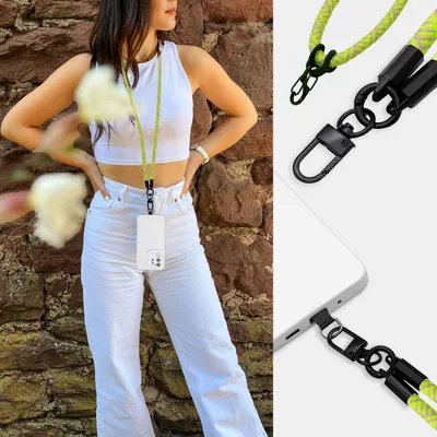 Image de Cadorabo Chaîne de téléphone portable pour Motorola MOTO Z en JAUNE - Housse de téléphone portable avec cordon réglable à porter autour du cou