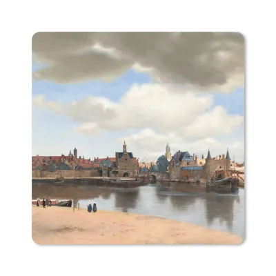 Produktbild von MuchoWow® Mauspad Mousepad Ansicht von Delft - Gemälde von Johannes Vermeer 30x30 cm - Mousepads - Maus Mat - Pad - Mausunterlage - Gaming