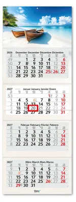 Produktbild von Timr 4-Monatskalender 2027 - Wandkalender 4 Monate I Motiv Karibik I tr425