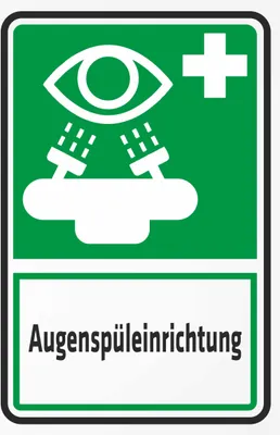 Produktbild von INDIGOS UG - Aufkleber - Sicherheit - Augenspu?leinrichtung - 600x400 mm