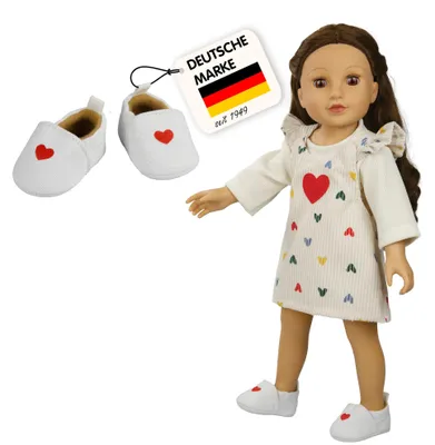 Immagine prodotto di Pantofole per bambole Heless con cuore, misura 38-45 cm