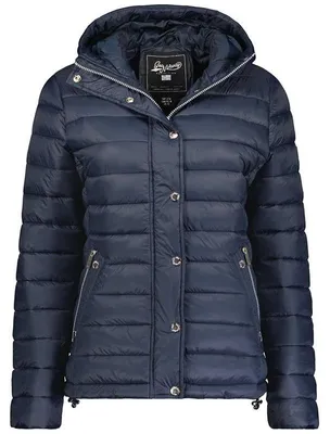 Produktbild von Warme Damenjacke mit Fellimitat – Dunkelblau