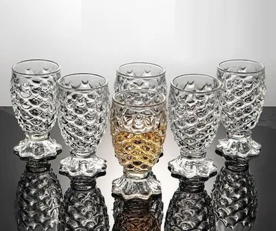 Produktbild von 6 Trinkgläser Set 180ml 6 Gläser Glas Wasser Limonade Vintage Cognac Wein Retro