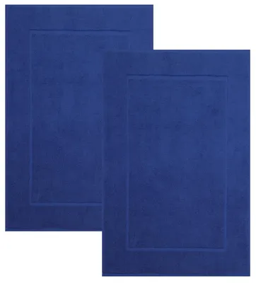 Produktbild von Hochwertige Badematte 50 x 70 cm, 2er-Set – Badematten aus 100 % Baumwolle, ca. 650 g/m²,  Standard 100, saugfähig und weich, Farbe Königsblau