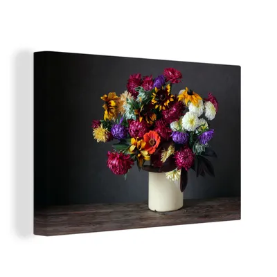 Zdjęcie produktu dla OneMillionCanvasses® - Obrazy na płótnie - 150x100 cm, Bukiet kwiatów - Kolory - Martwa natura, Druk na ścianie Dekoracja ścienna