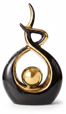 Produktbild von Dripio - Keramikfigur - Modern - Schwarz und Gold, KI-generiertes Bild