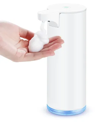 Produktbild von Automatischer Schaumseifenspender aus Edelstahl, elektrisch: Seifenspender-Set, IPX5 wasserdicht, USB-C-Ladefunktion mit Infrarot-Bewegungssensor für Küche und Bad (weiß)