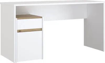 Produktbild von Furniture24 Schreibtisch Modultrick Mdub112 140 X 73 X 53 Cm 1 Schubladen Und Schrank Weiß/Artisan Eiche