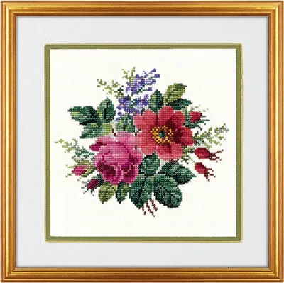 Produktbild von Eva Rosenstand Kreuzstich Set "Blumenstrauss", Zählmuster, 25x25cm