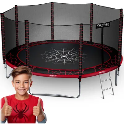 Produktbild von 14 Fuß/435 cm Gartentrampolin mit Außennetz und Leiter Neo-Sport