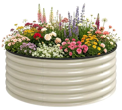 Produktbild von Outsunny Hochbeet aus Stahl, Pflanzbeet Frühbeet Gartenbeet Blumenkasten