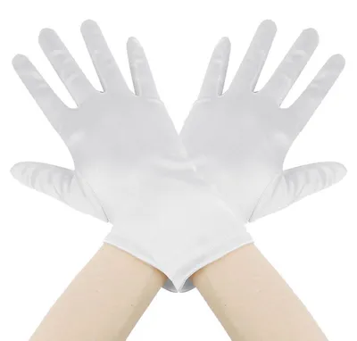 Obrázok produktu pre Krátke saténové rukavice, biele, 23 cm, 1 pár