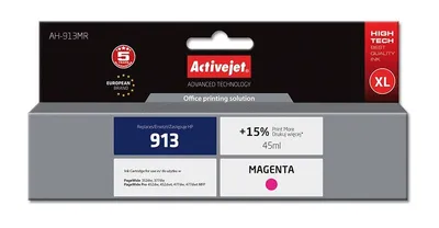 Produktbild von Activejet AH-913MR Tintenpatrone (Ersatz für HP 913 F6T78AE; Prämie; 45ml; magenta)