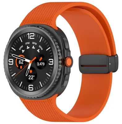 Obrázek produktu pro Silikonový náramek s magnetickým zapínáním pro Samsung Galaxy Watch 8 / 8 Classic Orange check design