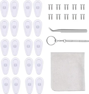Produktbild von Brillen Reparatur Set 10 Paar Luftkammer Nasenpads Silikon