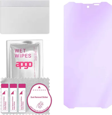 Produktbild von apgo Hybrid Schutzglas, kompatibel mit Doogee S96 GT, Anti-Blue, 9H Härte, toller Ersatz für Hartglas, kratzfester Displayschutzglas, Displayschutz, Full Glue