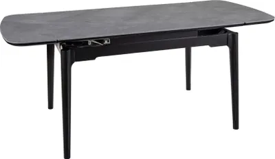 Image de Table à manger / table de cuisine Sento Ceramic 120-180 x 80 x 75 cm, couleur au choix, à rallonges, marbre gris / noir