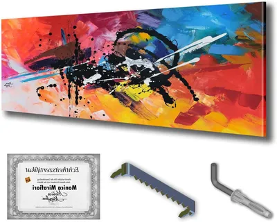 Productafbeelding van Handgeschilderd Acryl Schilderij - Abstract Kunst Werk - Woonkamer Decoratie - 100% Handgeschilderd Uniek Werk - 160x60 cm - Multicolor