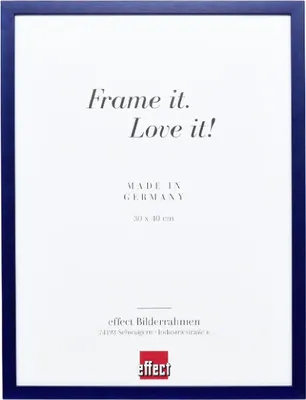 Produktbild von Blauer Holzfotorahmen 50 x 50 cm, normales Glas, abgerundetes quadratisches Profil