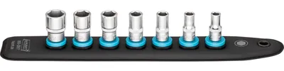 Produktbild von SmartRail 1/4" Steckschlüssel 850-SR/7, Sechskant, 7-teilig (schwarz, SW 5,5 - SW 13, kurz)