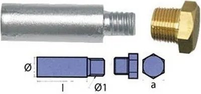 Produktbild von Tecnoseal Yanmar Komplettmotoranode Silber 50 mm Silber 50 mm
