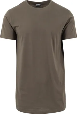 Produktbild von Urban Classics TB638 | Shaped Long Tee Herren T-Shirt - Farbe: Olive - Größe: S