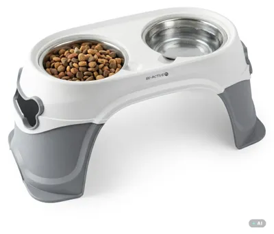 Produktbild von Erhöhter Hundenapf, 2 hundenäpfe und Katzenäpfe, 2x0,72L, Hundenapf mittelgroßer und kleine Hunde, Hundeschüssel, Futternapf Hund, Futterstation