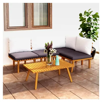 Produktbild von Gartenmöbel Set Holz 5-teilig für Terrasse und Balkon