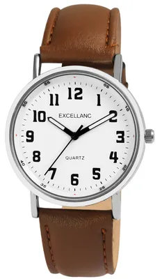 Produktbild von Excellanc Herrenuhr mit Kunstlederionsarmband Leuchtzeiger, Ø 38 mm