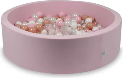 Image de Piscine à balles 110x30cm rose - Avec 400 balles / blanc, gris, menthe claire