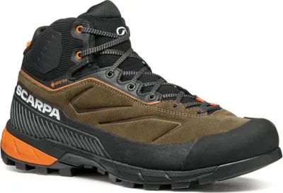 Rapid XT Mid GTX Approach Schuhe für Herren von Scarpa in Schwarz und Orange; ideal für Zustieg.