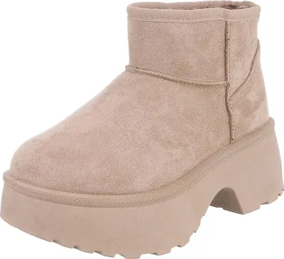 Produktbild von Ital-Design Damen Snowboots Stiefeletten Warm gefüttert Wildlederoptik Plateaustiefeletten 90503060 Hellbraun Gr.  41