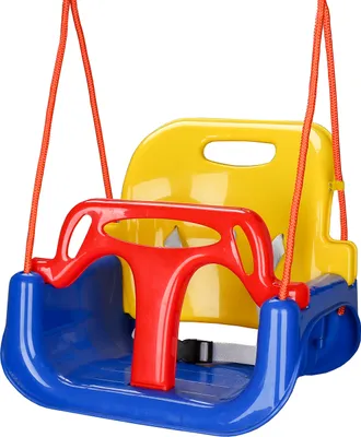 Produktbild von EINFEBEN Kinderschaukel Schaukeln 3 in 1 Babyschaukel Outdoor abnehmbare Freien Schaukelsitz Kinder mit Rueckenlehne und Anschnallgurt, Einstellbare Hoehe, fuer Garten, Kinderzimmer, Spielzeugraum
