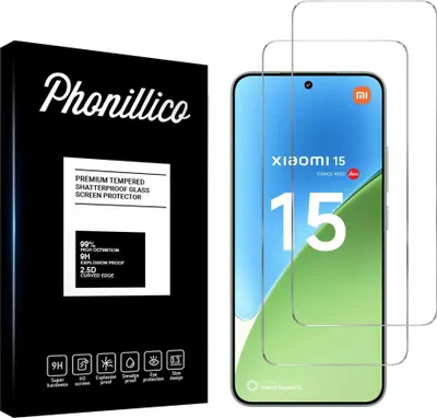 Immagine prodotto di Vetro temperato per Xiaomi 15 [2 pezzi] Pellicola protettiva dello schermo Antigraffio Vetro Resistente Phonillico®