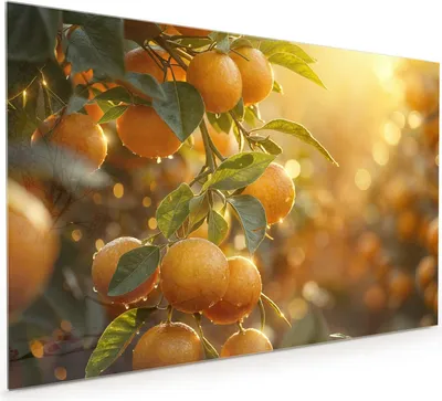 Produktbild von Küchenrückwand Spritzschutz Glas mit Motiv Sonnengeflutete Orangen 40 x 40 cm