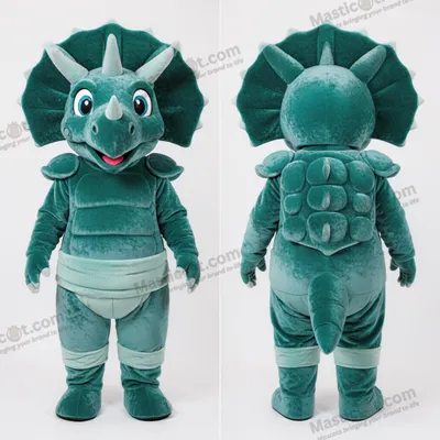 Obrázok produktu pre Modrý kreslený maskot dinosaura Triceratops