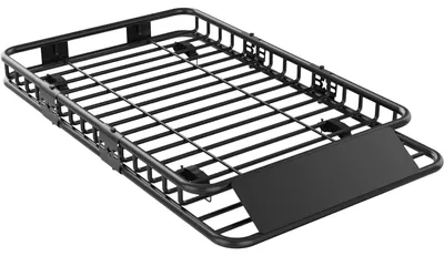 Image de Porte-bagages de toit - Panier de toit - 163 x 99 x 15 cm - 2 en 1, extensible - Capacité de charge de 113 kg - Pare-vent - Compatible avec les SUV et les pick-up