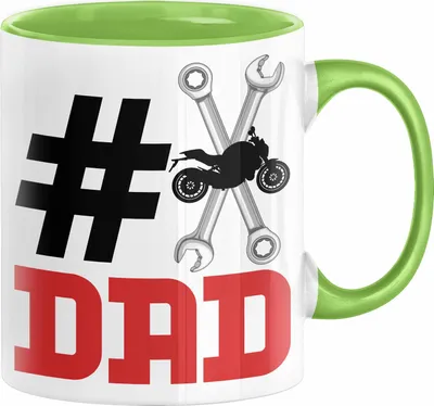 Produktbild von Motorradfahrer Nummer 1 Dad Vater Tasse Geschenk Motorrad Papa Geschenkidee Bester Papa Der Welt Vatertag Lustige Geschenkidee (Grün)