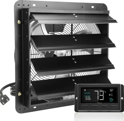 Zdjęcie produktu dla Wentylator wyciągowy ścienny 406 mm z pilotem - montaż ścienny - EC 1747 CFM - energooszczędny wentylator wyciągowy - cicha praca - zoptymalizowany dla gospodarstw domowych i firm