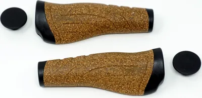 Produktbild von Fahrradgriffe Gel + Kork braun/schwarz ergonomisch geformte Lenkergriffe lang/lang