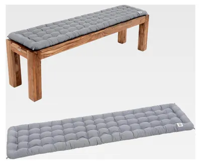 Produktbild von Bankauflage für Sitzbank (180x40 cm) - bequemes Sitzpolster, orthopädisch, wetterfest, waschbar bis 95° C, Trockner geeignet,  Germany (180x40 cm - Hellgrau)