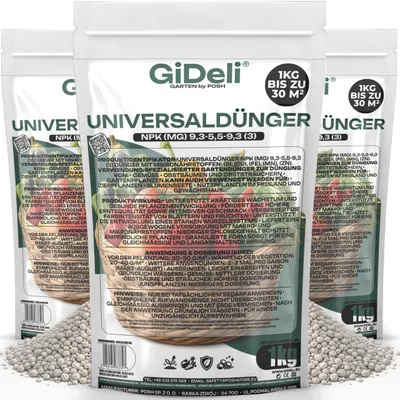 Produktbild von Universaldünger 3kg NPK Gartendünger chloridarm Gemüse Obst Langzeit GiDeli