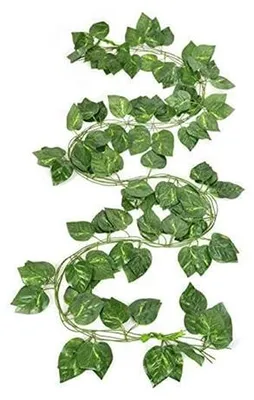 Image de 5 x guirlande murale en lierre artificiel pour balcon, plantes suspendues, feuilles, 11,5 m
